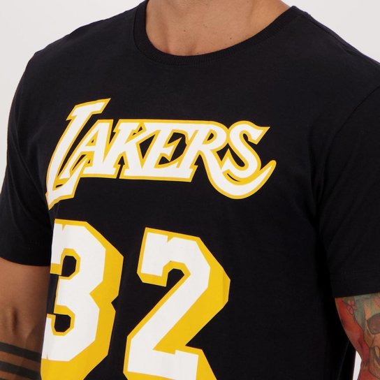 Camiseta Mitchell & Ness Lakers Classic Preta