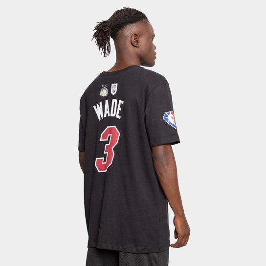 Camiseta Mitchell & Ness Miami Heat Wade Masculina