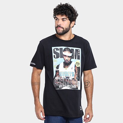 Camiseta Mitchell & Ness Denver Nuggets Slam Anthony Masculina - Preto