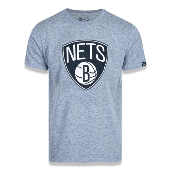 CAMISETA NBA BASIC LOGO BRONET MESCLA CINZA NEW ERA