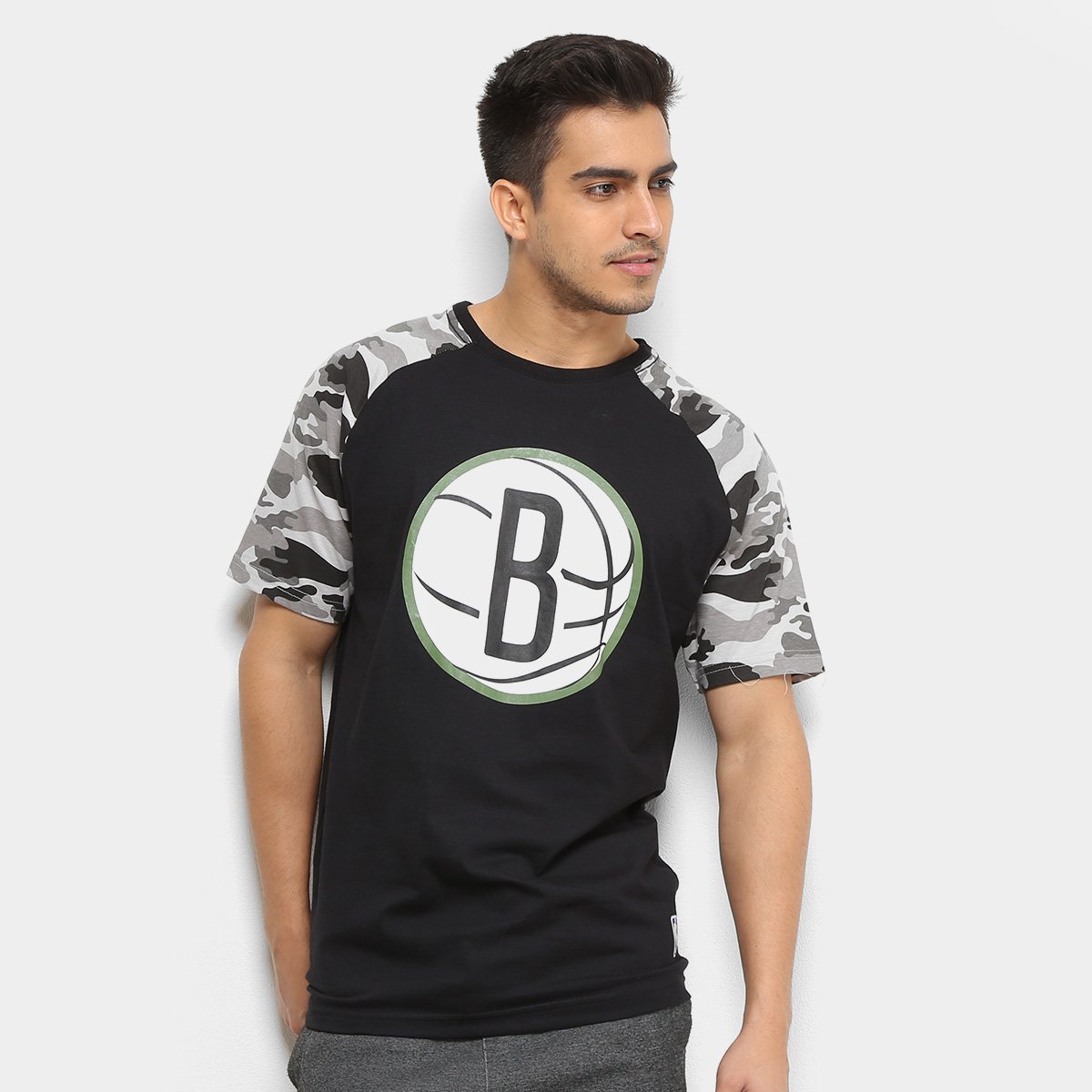 Camiseta NBA Brooklyn Nets ESP Militar Masculina - Loja NBA