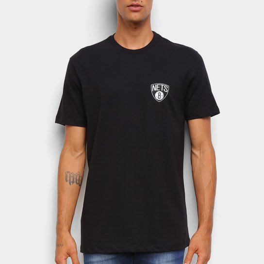 Camiseta NBA Brooklyn Nets New Era Logo Masculina - Preto