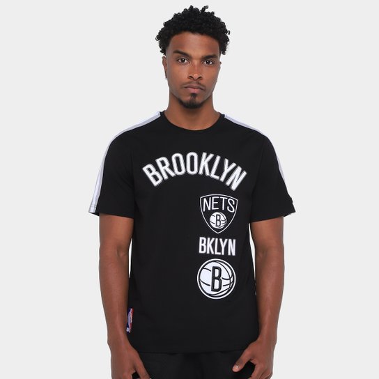 Camiseta NBA Brooklyn Nets Retro Classic SJ Striped Pro Standard Masculina