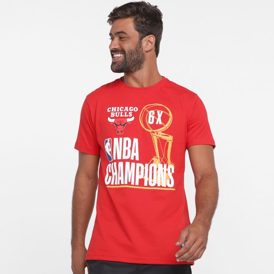 Camiseta NBA Chicago Bulls Champions Masculina - Vermelho