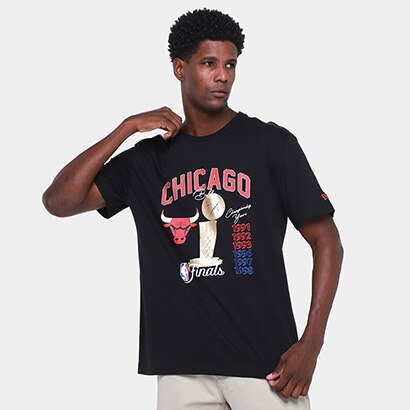 Camiseta NBA Chicago Bulls Fan New Era Masculina - Preto