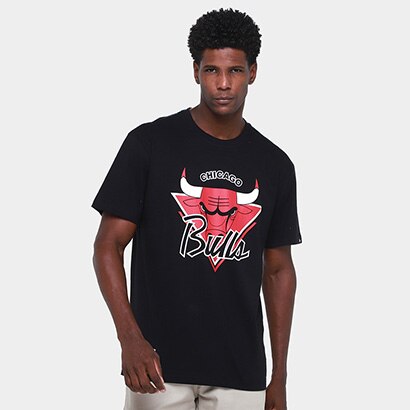 Camiseta NBA Chicago Bulls Fashion Fanpage New Era Masculina - Preto