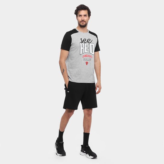 Camiseta NBA Chicago Bulls Raglan Masculina