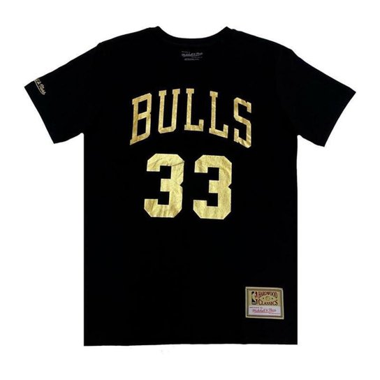 Camiseta NBA Chicago Bulls Scottie Pippen Dourada