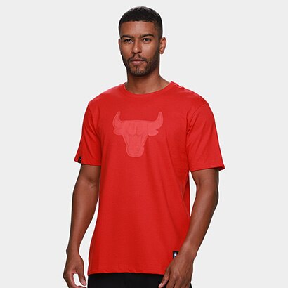 Camiseta NBA Chicago Bulls Shield Masculina - Vermelho