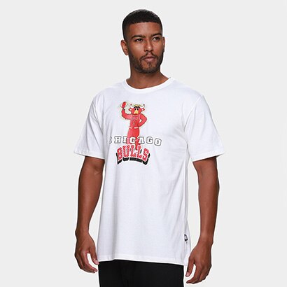 Camiseta NBA Chicago Bulls Sport Mascot Masculina - Off White