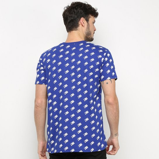 Camiseta NBA Full Print Mini Logo Masculina - Azul
