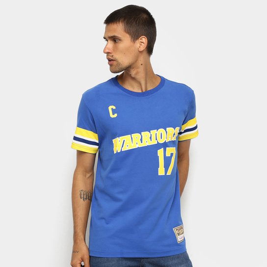 Camiseta NBA Golden State Warriors nº 17 Chris Mullin Mitchell & Ness Masculina - Azul