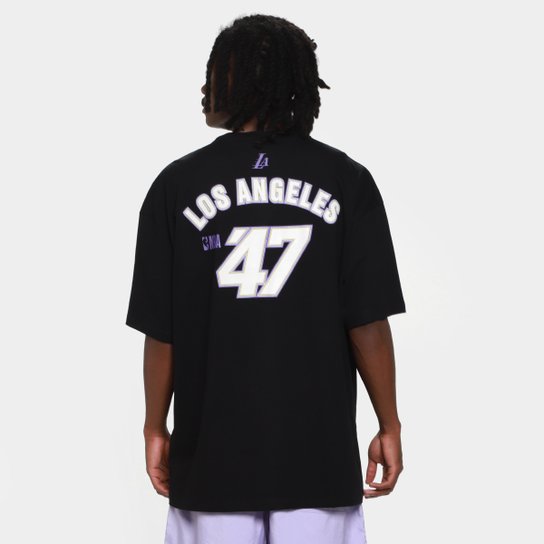 Camiseta NBA Los Angeles Lakers Mitchell & Ness Crowd Masculina