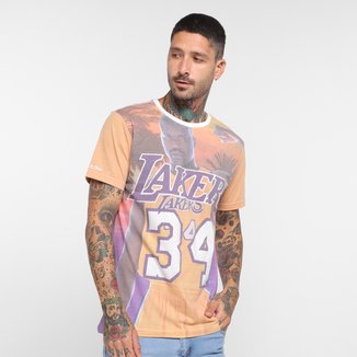 Camiseta NBA Los Angeles Lakers O'Neal 34 Mitchell & Ness City Pride Masculina