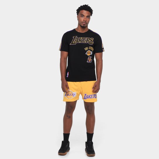 Camiseta NBA Los Angeles Lakers Retro SJ Striped Pro Standard Masculina