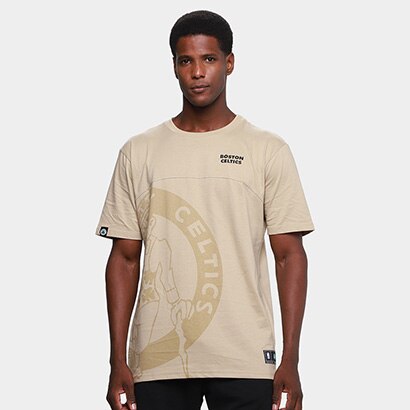 Camiseta NBA Mitchell & Ness Fullface Masculina - Bege