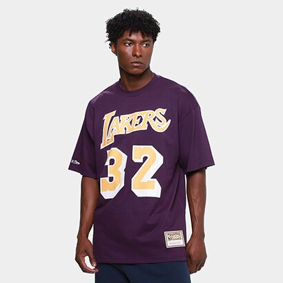 Camiseta NBA Mitchell & Ness Johnson Masculina - Roxo