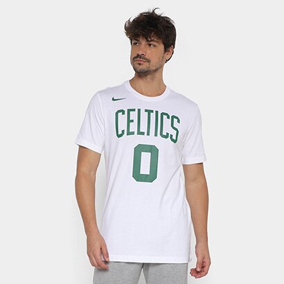 Camiseta NBA Nike Boston Celtics Jason Tatum Nº 0 - Masculina - Branco+Verde