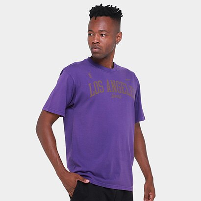 Camiseta NBA Nike Los Angeles Lakers Courtside Max 90 Masculina - Roxo