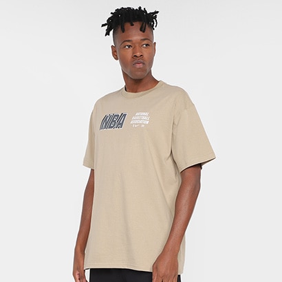 Camiseta NBA Nike Team 31 Courtside Masculina - Kaki