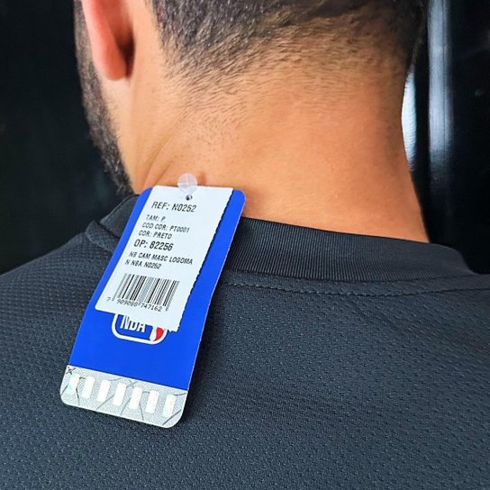 Camiseta NBA Oversized Logoman Preto e Branco - Masculino