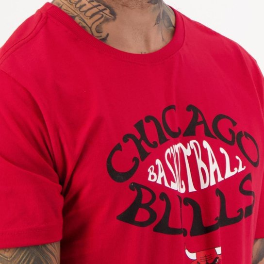 Camiseta NBA Psicodelic Chicago Bulls Vermelha