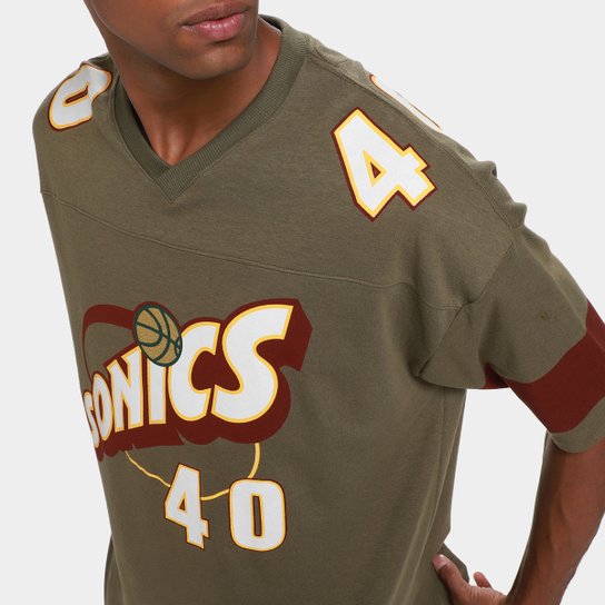 Camiseta NBA Seattle SuperSonics Football Mitchell & Ness Masculina