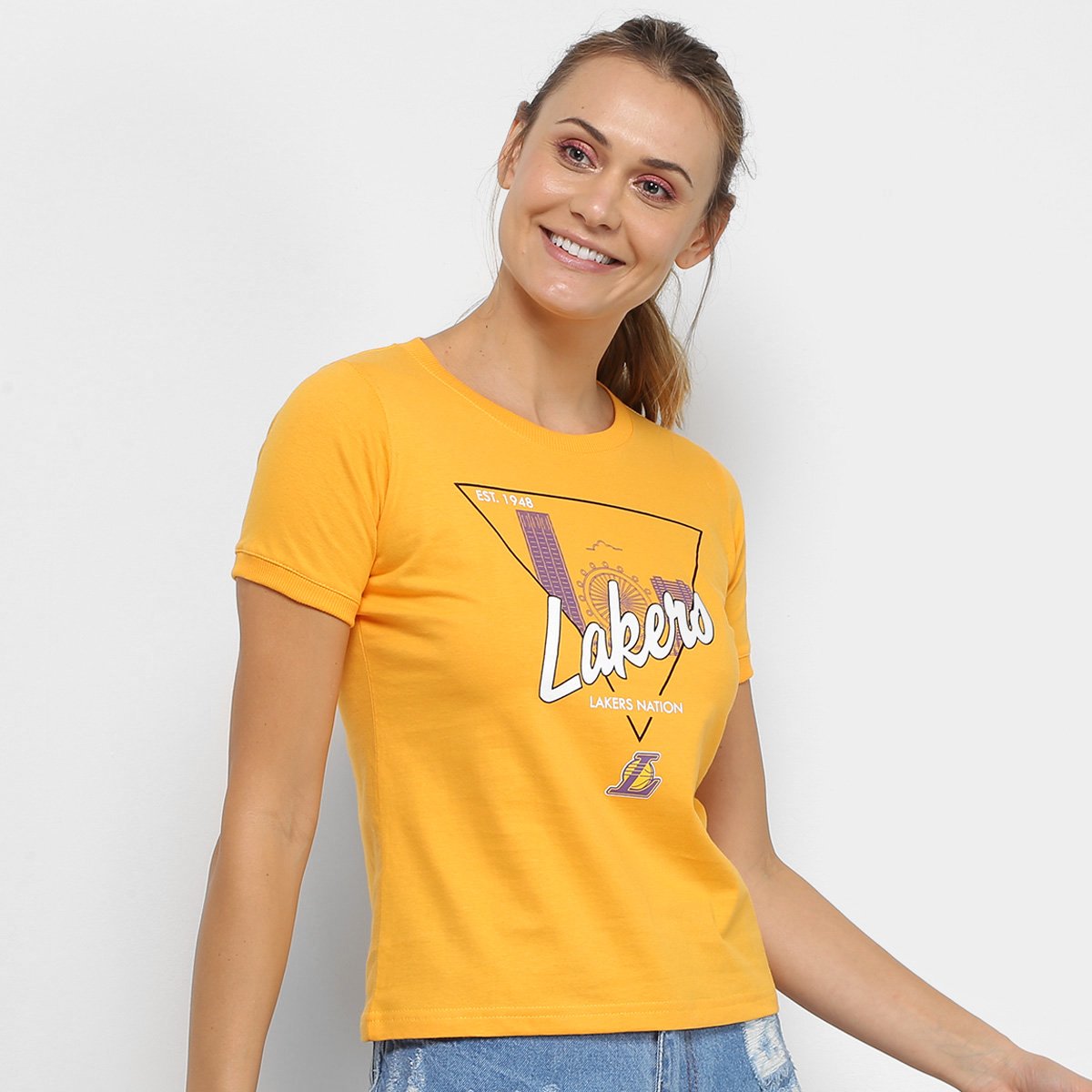 Camiseta Nba Symbol City Los Angeles Lakers Feminina Loja Nba