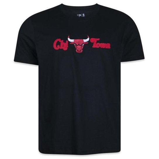 Camiseta New Era Core Chicago Bulls NBA Preto