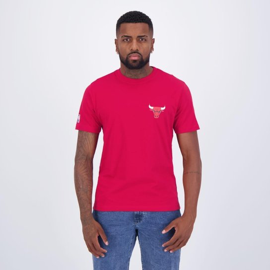 Camiseta New Era NBA Chicago Bulls Core Logo Vermelha
