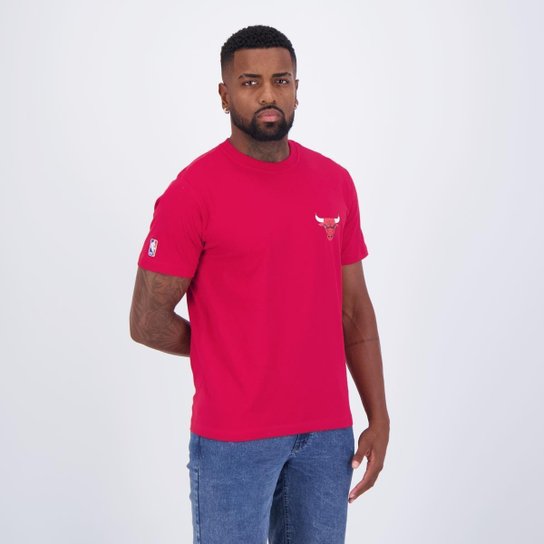 Camiseta New Era NBA Chicago Bulls Core Logo Vermelha