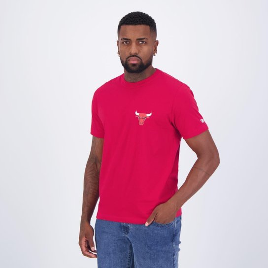 Camiseta New Era NBA Chicago Bulls Core Logo Vermelha