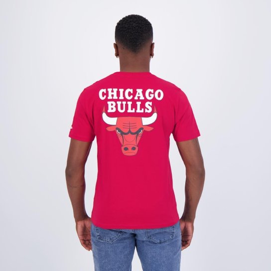 Camiseta New Era NBA Chicago Bulls Core Logo Vermelha