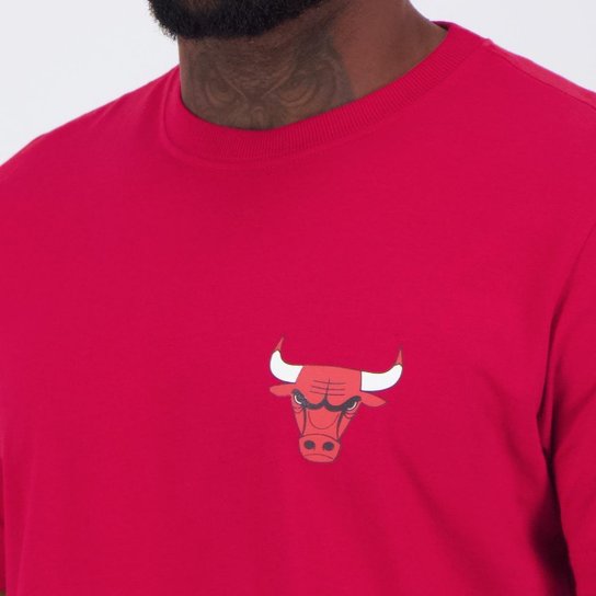 Camiseta New Era NBA Chicago Bulls Core Logo Vermelha