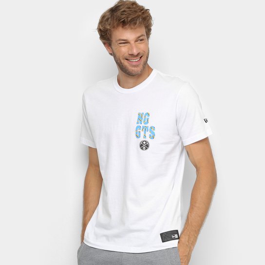 Camiseta New Era NBA Denver Nuggets 90'S Funprint Masculina - Branco