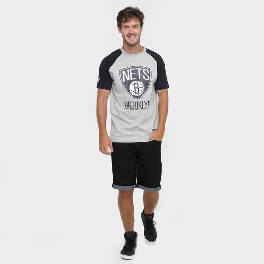 Camiseta New Era NBA Heather Logo Brooklyn Nets