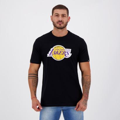 Camiseta New Era NBA Los Angeles Lakers 1947 Preta - Preto