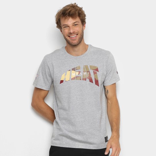 Camiseta New Era NBA Miami Heat Color Masculina - Cinza