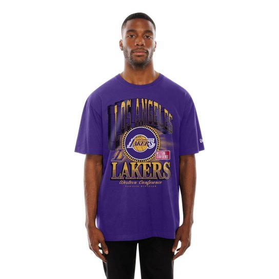 Camiseta New era Oversize Los Angeles Lakers NBA Masculino