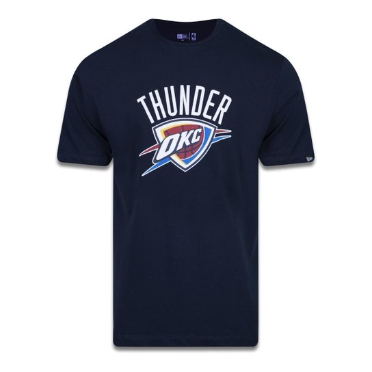 Camiseta New Era Plus Size Regular Manga Curta Oklahoma City Thunder Logo Masculino