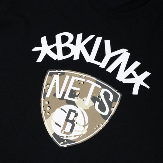 Camiseta New Era Plus Size Regular NBABrooklyn Nets Masculino