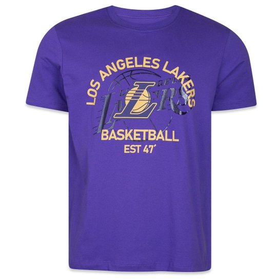 Camiseta New Era Regular NBALos Angeles Lakers Core Masculino