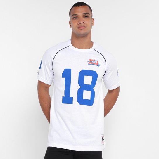 Camiseta NFL Indianapolis Colts Peyton Manning 18 Mitchell & Ness Masculina