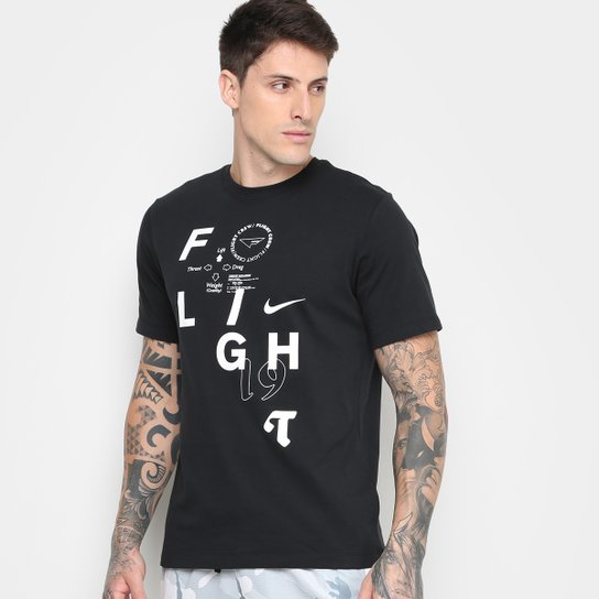 Camiseta Nike Flight Masculina - Preto+Branco