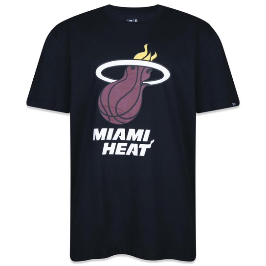 Camiseta Plus Size Manga Curta NBA Miami Heat Core New Era Masculino