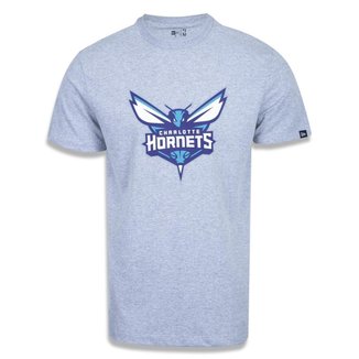 Camiseta Plus Size Regular Manga Curta Charlotte Hor Nets Logo New Era Masculino
