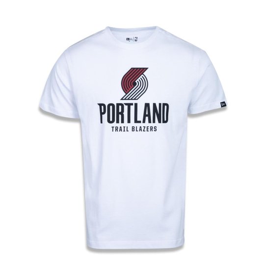 Camiseta Plus Size Regular Manga Curta Portl And Trail Blazers Logo New Era Masculino