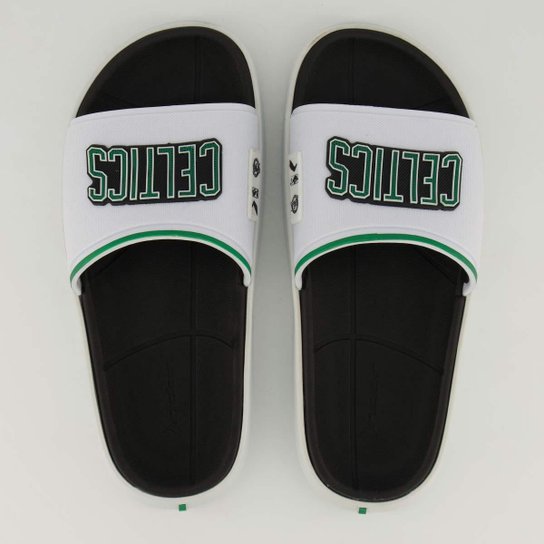 Chinelo Slide NBA Boston Celtics Rider Masculino - Branco+Chumbo