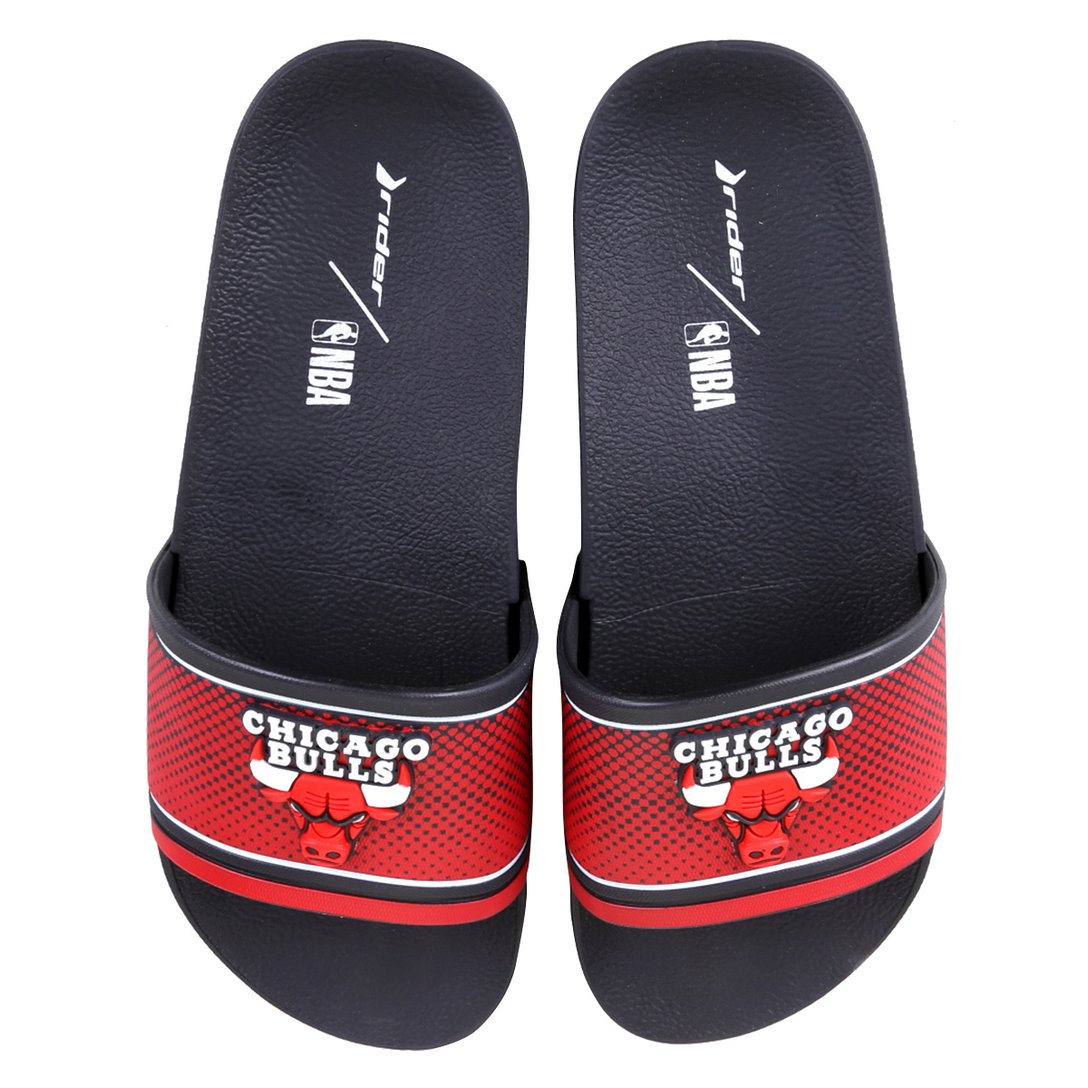 Chinelo Slide NBA Chicago Bulls Rider Full 86 Masculino Vermelho e