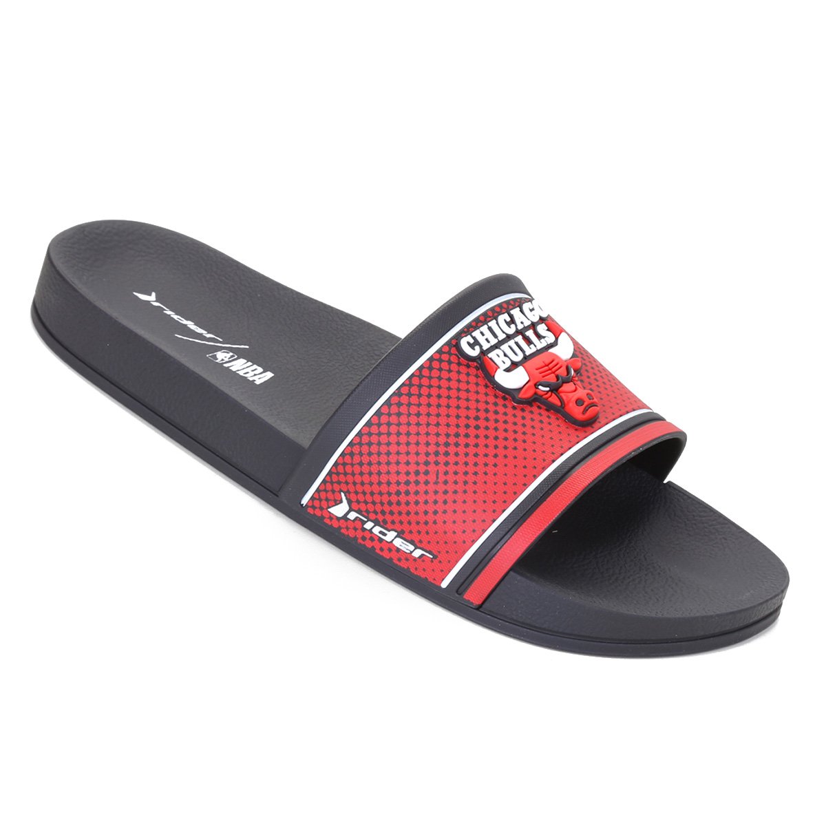 Chinelo Slide NBA Chicago Bulls Rider Full 86 Masculino Vermelho e